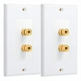 thumbnail image 3 of 4 Pack Single 1.0 Speaker Wire Wall Plate (Banana Plug Wall Plate) for 1.0 Speaker, White, 3 of 8