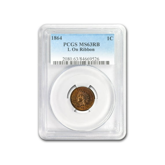 1864-L Indian Head Cent MS-63 PCGS (Red/Brown)