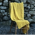 thumbnail image 5 of Aran Patchwork Throw 100% Premium Merino Wool Blanket 60" x 42" Made in Ireland by Aran Woollen Mills, Yellow, 5 of 7
