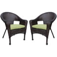 thumbnail image 1 of Jeco Chaise de Patio en Osier Brun et Vert Sauge (Ensemble de 2), 1 of 3