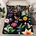 thumbnail image 2 of Castle Fairy Floral Hummingbird Girl Queen Sheet Sets,Spring Garden Flower Bed Set, 2 of 7