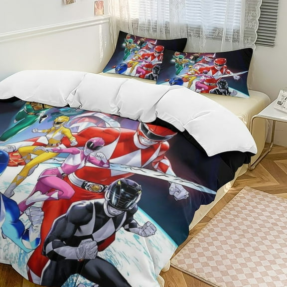 Power Rangers 3-Piece Bedding Comforter Set Bed Cover Set Soft Warm Bedding for Bedroom, Home, Hotel 86"x70"