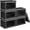 Black, variant on Stackable Storage Bins with Lids - Medium Storage Box with Lids, Foldable Storage Bins, Wardrobe Clothes Organizer with Window, Cubes Storage Bins for Living Room, 6 Pack, Blended