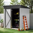 thumbnail image 4 of ModFusion 5x3 ft Metal White Storage Shed with Lockable Door, Air Vent, Heavy-Duty Outdoor Garden Cabinet for Storing Trash Bins, Bikes, Sports Gear, Recreational Equipment, 4 of 10