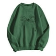 thumbnail image 2 of Womens Blouse Long Sleeve Bow Tie Round Neck Sweatshirts Printing T-Shirt Green S, 2 of 4
