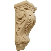 Ekena Millwork 3 1/2"W x 2 7/8"D x 7 3/4"H Small Farmingdale Acanthus Corbel, Cherry