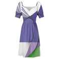 thumbnail image 5 of Abstract geometric purple Sleeveless Dress evening dress ladies Women's evening dress, 5 of 7