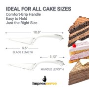 Impresserve [4 Pack] Disposable Clear Plastic Cake Cutters – Durable Dessert Slicer and Server for Cakes, Cheesecakes, and More