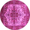 thumbnail image 1 of Ahgly Company Machine Washable Indoor Round Persian Pink Traditional Area Rugs, 5' Round, 1 of 4