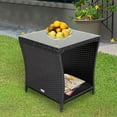 thumbnail image 4 of Kinbor Wicker Porch Square Side Table With Storage, Black, 4 of 6