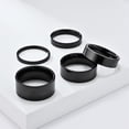 thumbnail image 2 of PAURO Unisex Stainless Steel Minimalist Polished Finish Pipe Cut Flat Dome Wedding Band Ring 10mm Black Size 12, 2 of 4