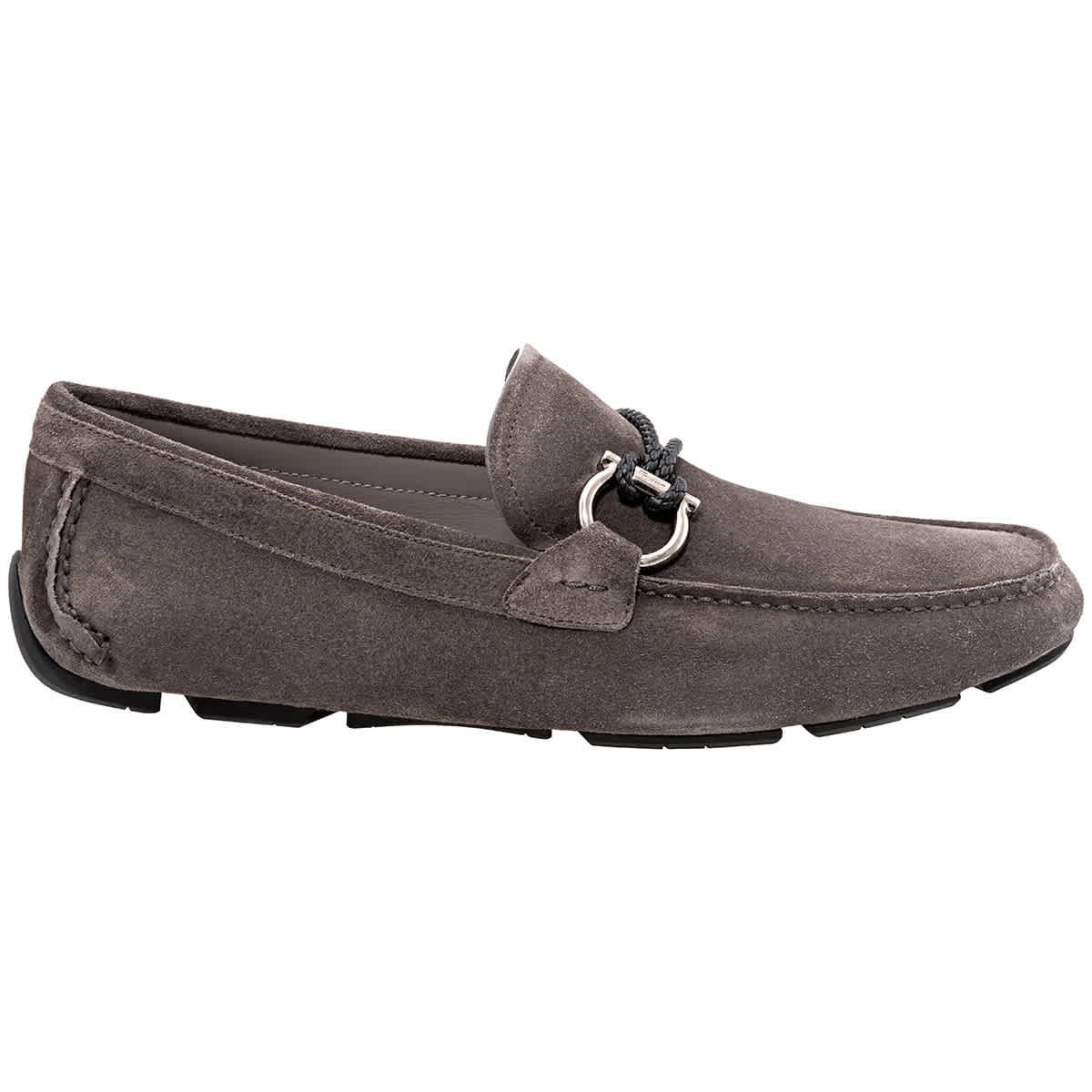 Salvatore Ferragamo Men's Gancini Ornament Driver Shoes, Brand Size 6.5 EEE, Black