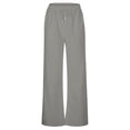 Ladies Casual Fashion Commuting Solid Color Elastic Waist Trousers Wide
