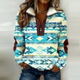 thumbnail image 1 of TaTaai Womens St Patricks Day Pullover Sweatshirt Color Block Lapel Collar Half Zip Casual Long Sleeve Top Shamrock Print Spring Gift, 1 of 8
