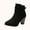 Black, variant on Womens Boots Round Toe Chunky Heel Side Zipper High Heel Ankle Short Boots Women's Fashionable Casual Versatile Fall Winter Comfortable Dressy Boots