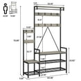 thumbnail image 4 of EDTara Solid Wood Coat Rack,Hall Tree With Bench and Shoe Storage Parent-Child Coat Rack Shoe Bench Industrial Coat Tree Entryway Large Organizer With Shoe Rac Coat Hanger Stand, 4 of 8