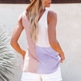 thumbnail image 4 of Sarapandan Sarapandan Women's V Neck Summer Casual Loose Sleeveless Knitted Blouse Shirts Vest Contrast Colors Pink M Sarapandan, 4 of 6