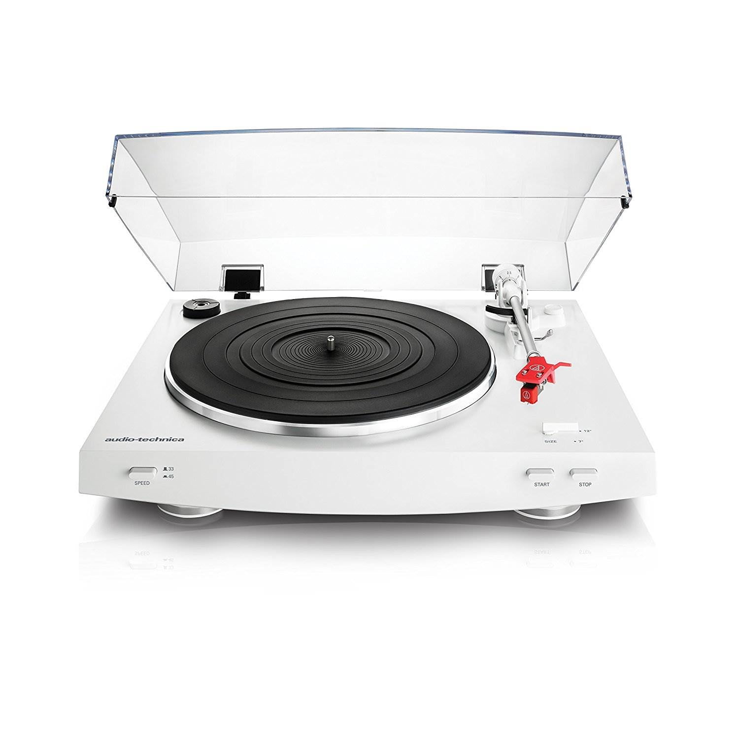 White Audio-Technica AT-LP3WH Fully Automatic Belt-Drive Stereo Turntable 