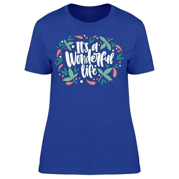 Wonderful Life Leaf Doodles T-Shirt Women -Image by Shutterstock, Female 3X-Large