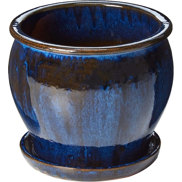 HElectQRIN BLU 11" Drip Blue Studio Pot