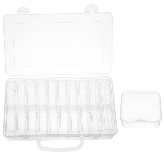 WORGEOUS Plastic Clear Photo Storage Box Picture Storage Containers With Handle Photo Cases For Photos Picture Greeting Card Stickers Seed Craft Supplies