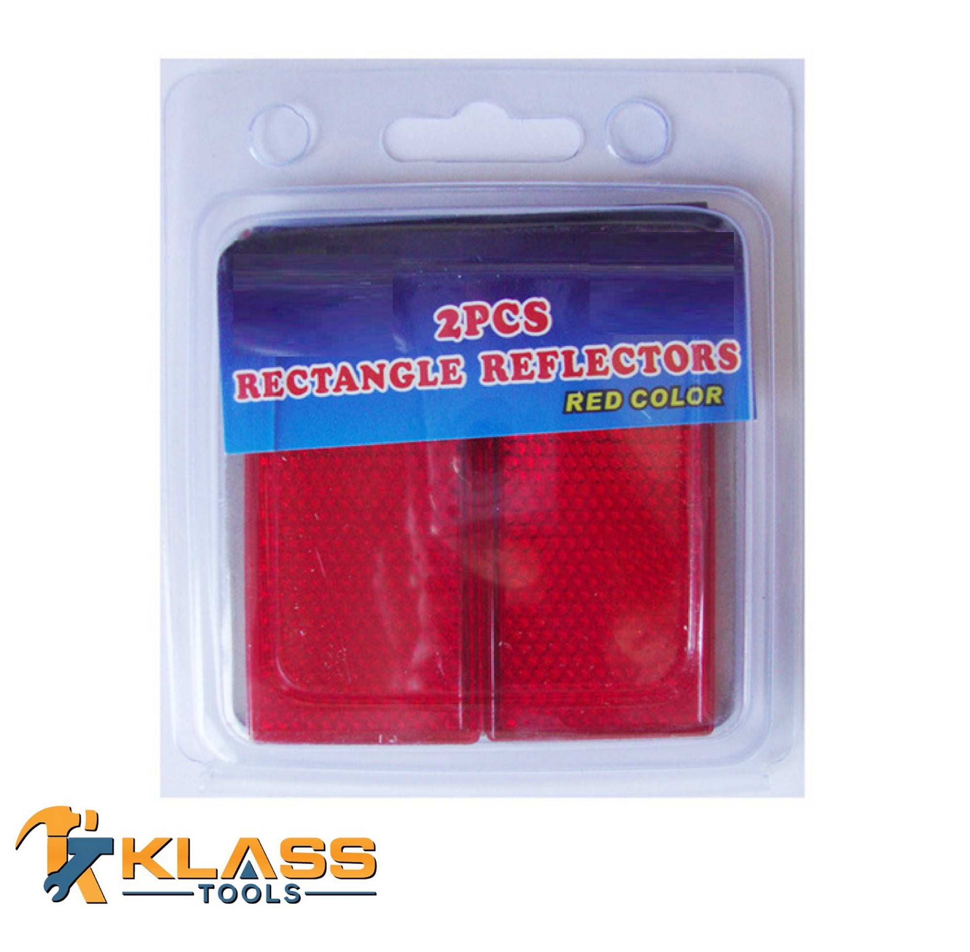 2PC RED RECTANGLE REFLECTORS