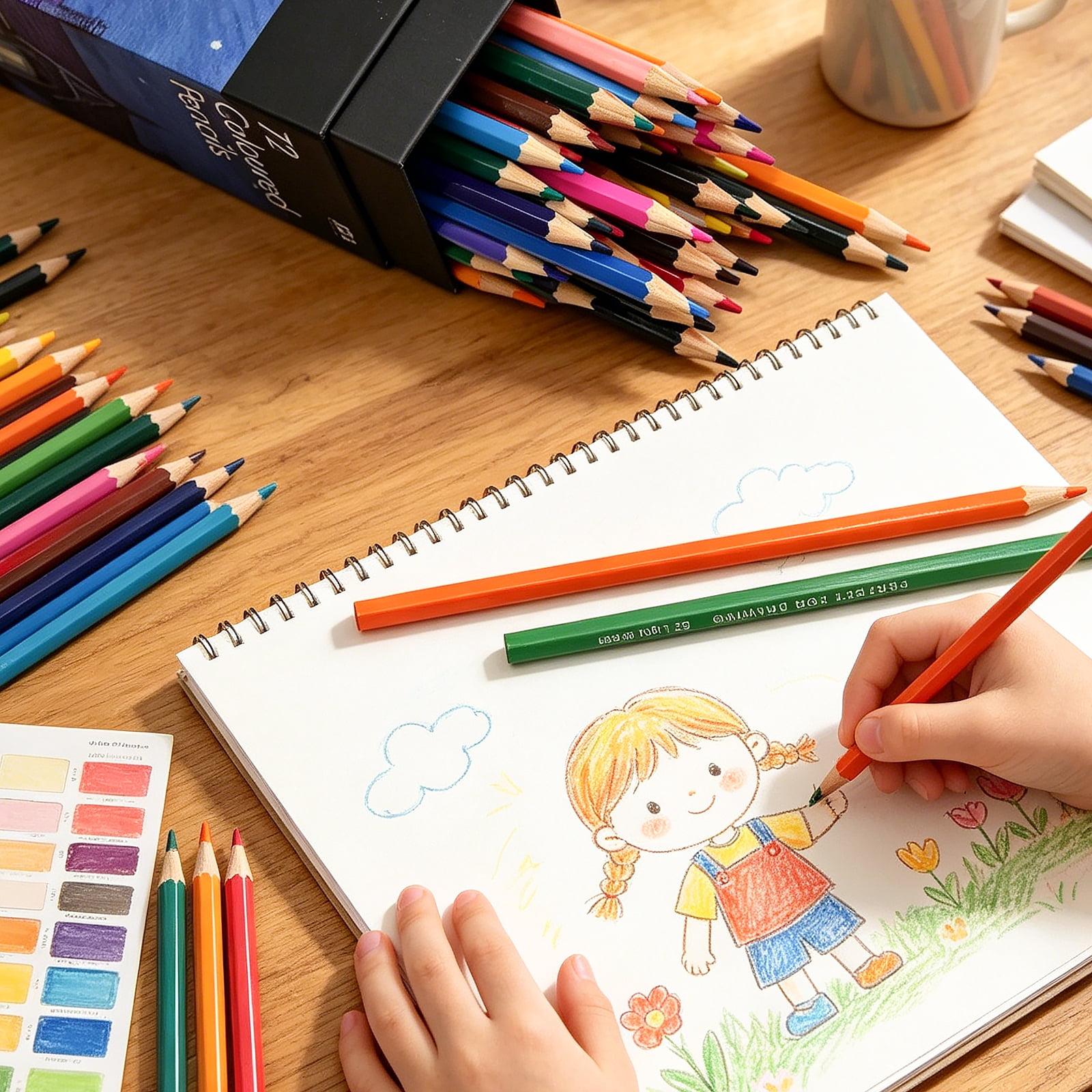Yunkctuk Premium Colored Pencils,Set of 72 Colors,Artists Soft Core with Vibrant Color,Ideal for Layering Blending Shading,Color Pencils for Adults Beginners Coloring Book.