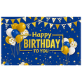 thumbnail image 2 of Blue Golden Birthday Banner with Balloons Stars and Polka Dots Happy Birthday Decoration Backdrop for Birthday Party Photography Props Party Supplies Decorations, 2 of 6