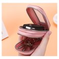 thumbnail image 3 of Estuche para llaves de coche NQ Monedero de cuero con doble cremallera Rosa, 3 of 5