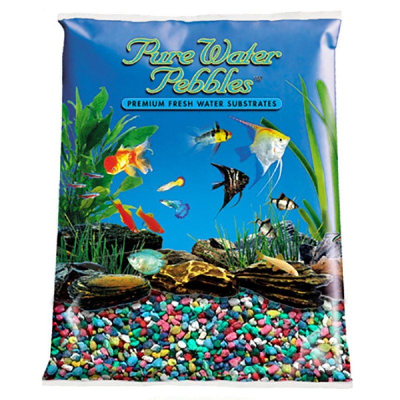 Pure Water Pebbles Aquarium Gravel Rainbow 5 lbs (3.16.3 mm Grain)[ PACK OF 2 ]