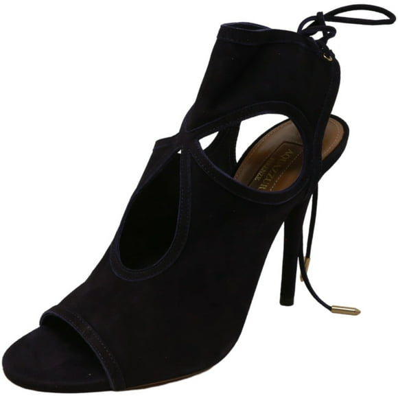 Aquazzura Firenze Women's Sexy Thing 105 Deep Plum High-Top Leather Heel - 8M