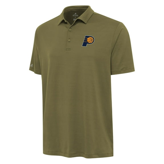 Men's Antigua Olive Indiana Pacers Reprocess Polo