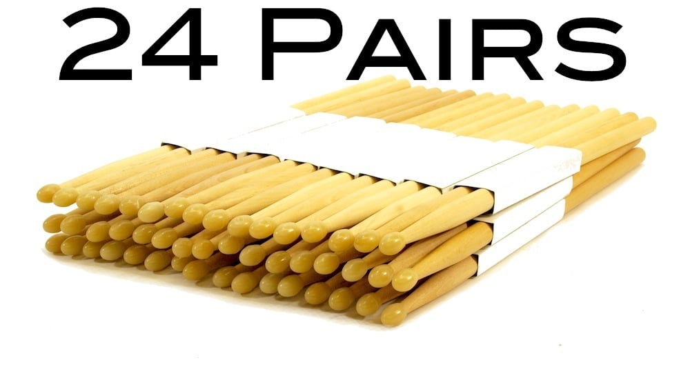 48 Pairs Zenison 2B Nylon TIP Natural Maple Wood Drumsticks
