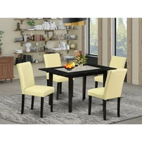 Coastal Craftsman 5-Piece Dining Table Set - Rectangular Table & 4 Parsons Chairs - Black Finish