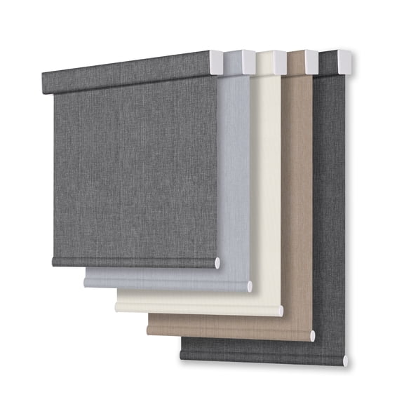 Allesin zen Blackout Roller Shades for Windows (Linen Gray 23x72),Cordless,Free-Stop,UV Protection,Block All Lights,Square Cassette Covered Matching Fabric, Shades for Bedroom, Office, Living Room