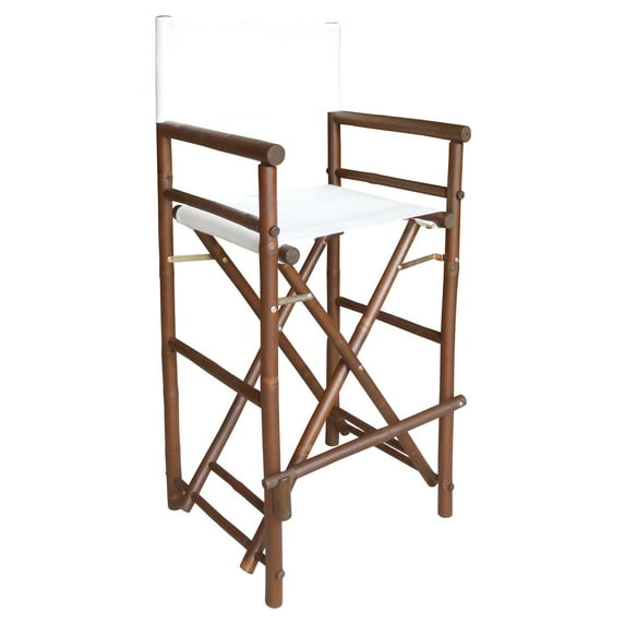 Bamboo 29-in. Bar Height Directors Chair with Solid Cover - Set of 2