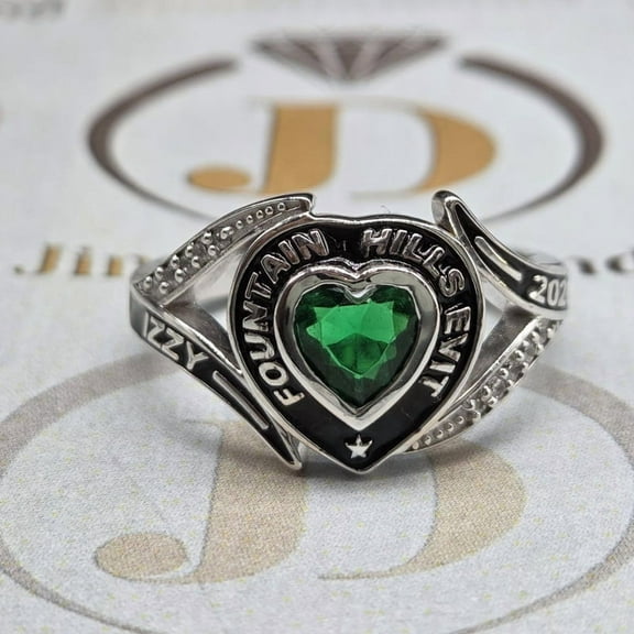 Personalized High School Class Ring, Graduation Ring for Students, College or University Jewelery, Senior Gift - Split Shank Band Class Ring