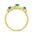 thumbnail image 5 of 10k Yellow Gold Oval Emerald And Diamond Three Stone Ring, 5 of 6
