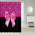 thumbnail image 2 of Manfei Pink Girly Bowtie Shower Curtain 72Wx72L,Minimalist Cheetah Pattern Bathroom Curtain, 2 of 5