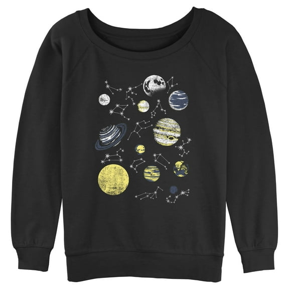 Junior's Lost Gods Zodiac Planet Guide Sweatshirt Black Large