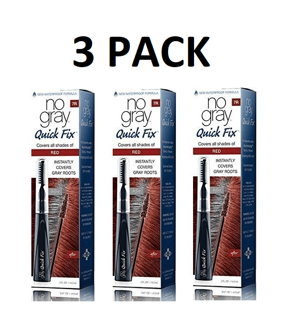 [3 PACK] NO GRAY Quick Fix Hair Color [7R RED] Waterproof Roots Touch-Up * BEAUTY TALK LA *