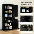 thumbnail image 5 of HLR Freestanding Durable Kitchen Pantry Storage Cabinet with Adjustable Shelves, Black, 5 of 11