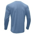 thumbnail image 6 of BADHUB Men's Henley Shirts Casual Long Sleeve Button Classic T-Shirt with Pocket Light Blue S, 6 of 6