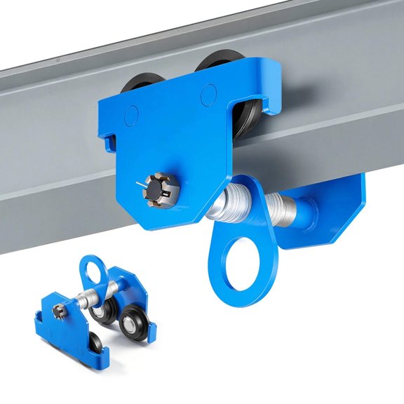 Uimoso Manual Push Beam Trolley, 3 Ton Capacity, Adjustable 2.5"-8" Width