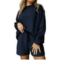 thumbnail image 5 of Scyoekwg Womens 2 Piece Sweatsuit Sets Fall Outfits Long Sleeve Sweatshirt Shorts Matching Outfits Fashion Casual Sweatsuit Tracksuit (Blue,XXXL), 5 of 6