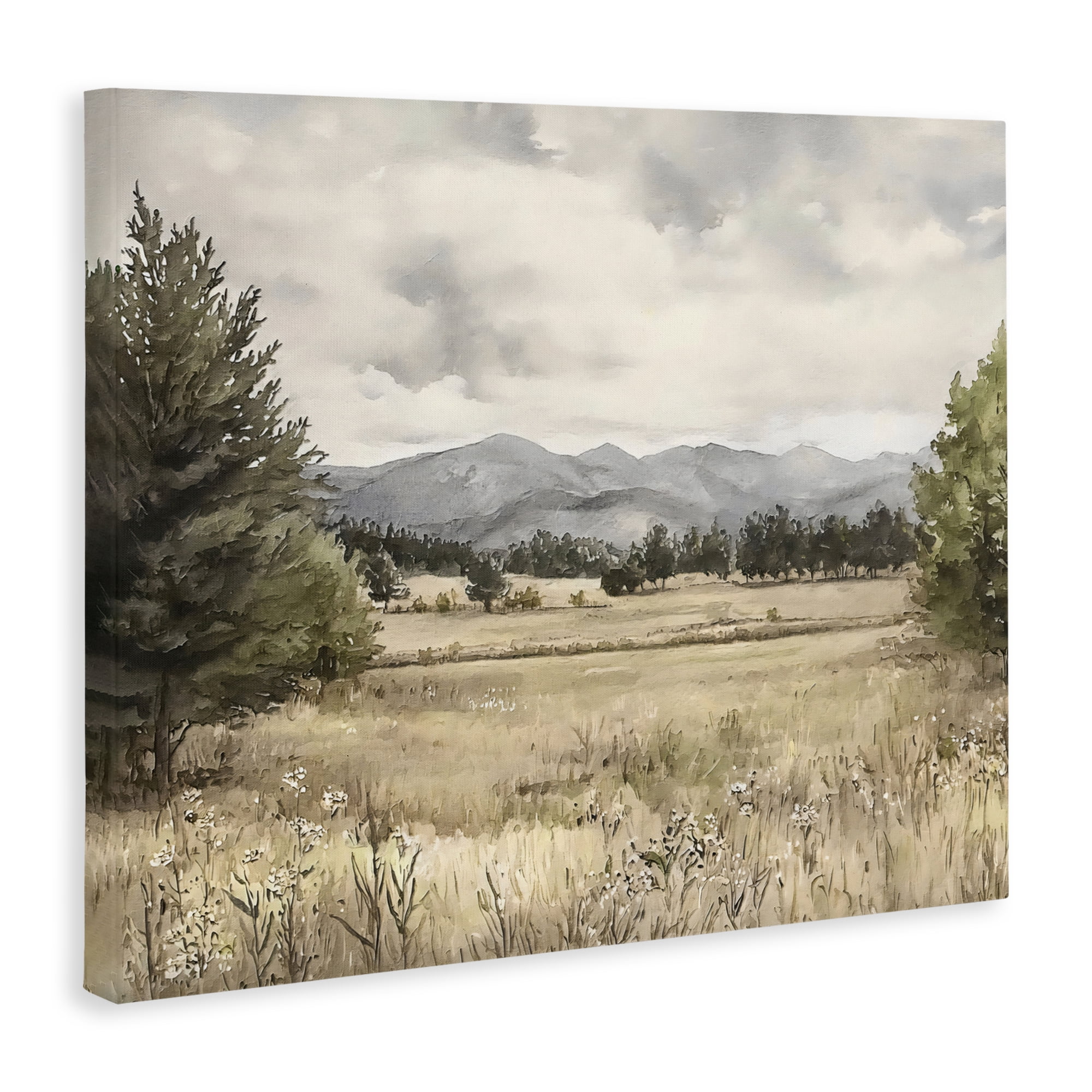 Stupell Industries Muted Mountain Meadow Canvas Wall Art, design by Riley B