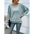 thumbnail image 6 of Women'S Soft Long Sleeve Blouses Crewneck Pullover Tops Casual Batwing Knitted Oversized Outfits 2025, 6 of 9