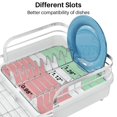 thumbnail image 6 of Expandable Stainless Steel Dish Drying Rack with Drainboard and Utensil Holder, White, 6 of 7