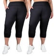thumbnail image 1 of INERZIA 2 Pack Womens Plus Size Cropped Joggers with Pockets Capri Length Plus Size Sweatpants For Women Black and Black 2X, 1 of 5