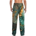 thumbnail image 6 of Mens Pajama Pants, Emerald Color Gold Marble Soft Sleep & Lounge Pants for Men, Cuteness Casual PJ Bottoms Pants with Pockets, 6 of 7